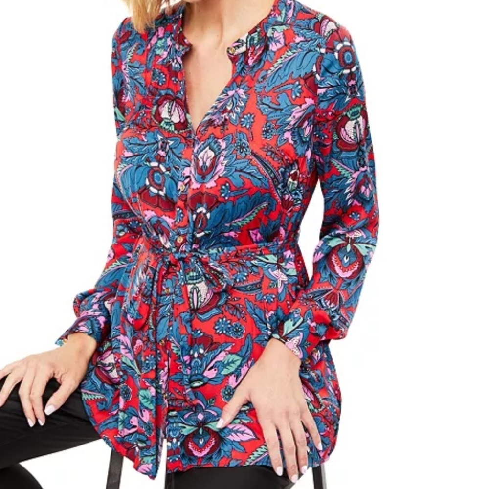 Motherhood Maternity Paisley Tunic Top Floral SZ-S